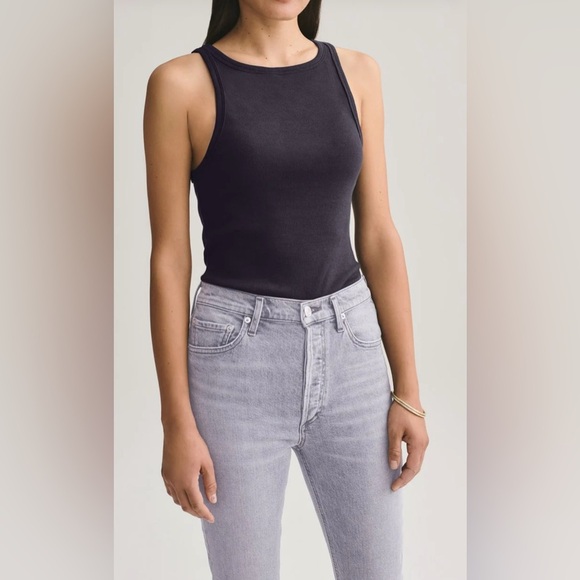 Agolde Rianne High Neck Ribbed Bodysuit - Picture 1 of 11